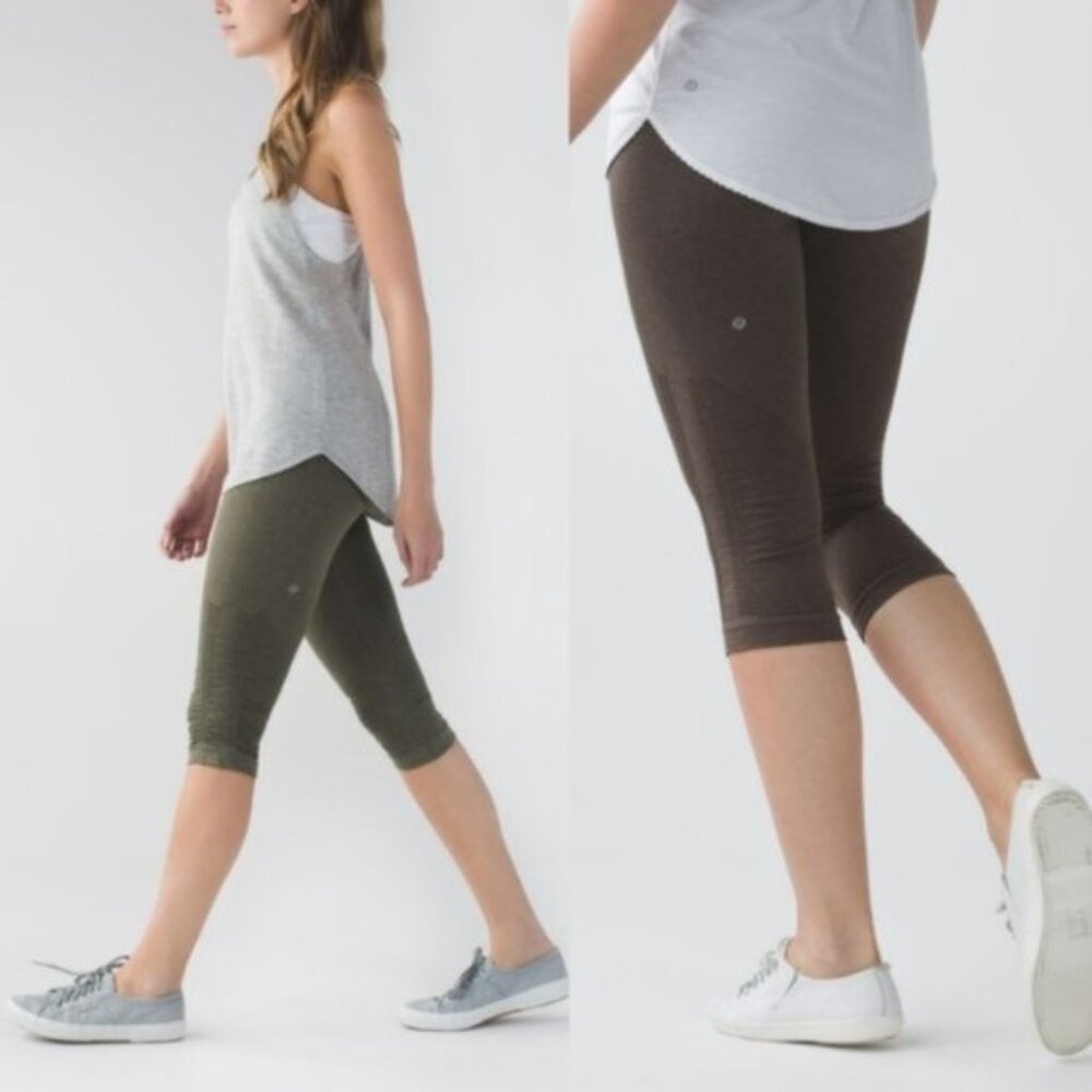 Lululemon In the Flow Crop Seamless Ruched Legging size 6